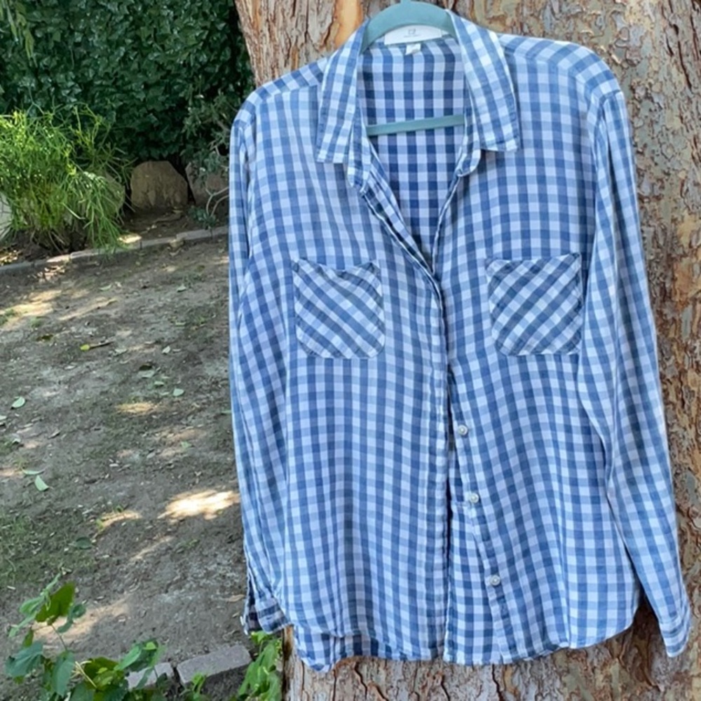 Thread Supply Blue & White check cotton shirt Size L